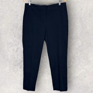 Talbots Cotton Pique‎ Slim Crop Pants Indigo Blue Size 10 High Rise Navy Stretch